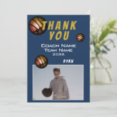 Moderne Basketbal Bal Foto Bedankt Coach (Staand voorkant)