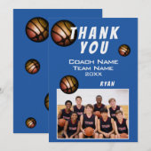 Moderne Basketbal Bal Foto Dank je Coach Bedankkaart (Voorkant / Achterkant)