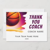 Moderne basketbal Bedankt Coach (Voorkant)
