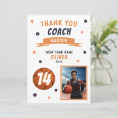 Moderne Basketbal Foto Dank u Coach Kaart (Staand voorkant)