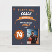 Moderne Basketbal Foto Dank u Coach Kaart (Voorkant)