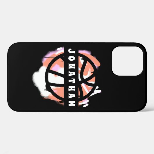 Moderne Basketbal Graffiti Speler Naam Cool Sport Case-Mate iPhone Case (Achterkant (horizontaal))