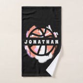 Moderne Basketbal Graffiti Speler Naam Cool Sport Handdoek (Handdoek)