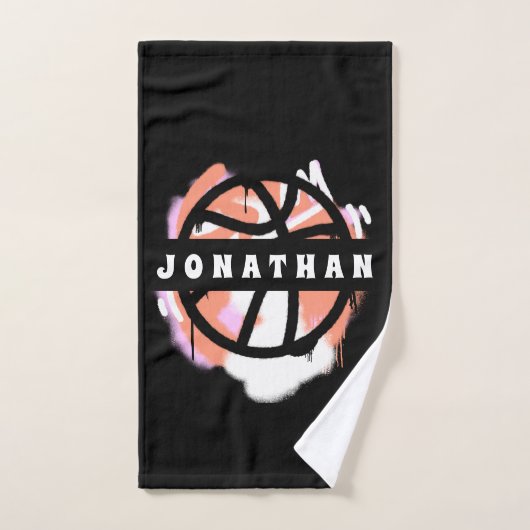 Moderne Basketbal Graffiti Speler Naam Cool Sport Handdoek (Handdoek)