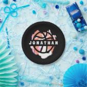 Moderne Basketbal Graffiti Speler Naam Cool Sport Papieren Bordje (Feest)