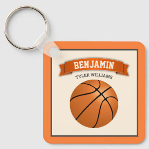 Moderne Basketbal Kinderen Naam Sleutelhanger