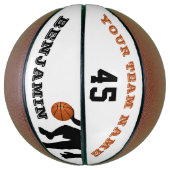 Moderne Basketbal met Speler Team Naam Nummer (Verticaal)
