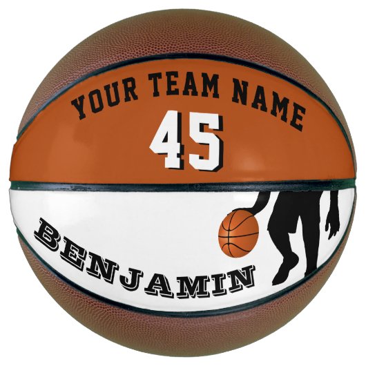 Moderne Basketbal met Teamnaam Nummer (Voorkant)