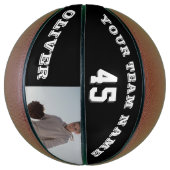 Moderne basketbal met teamnaam nummer foto (Verticaal)
