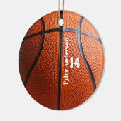 Moderne basketbal naam en spelersnummer keramisch ornament (Links)