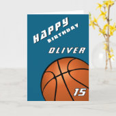 Moderne basketbal sport Happy Birthday Kaart (Gele Bloem)
