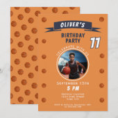 Moderne Basketbal Sport Verjaardag Foto Kaart (Voorkant / Achterkant)