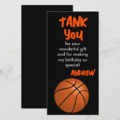 Moderne Basketbal Sporten Verjaardag Dank Je Kaart (Voorkant / Achterkant)