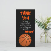 Moderne Basketbal Sporten Verjaardag Dank Je Kaart (Staand voorkant)