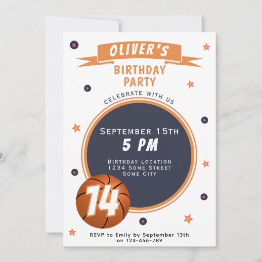 Moderne basketbal thema sport kaart (Voorkant)