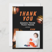 Moderne Basketball Foto: Dank u voor de coachkaart Bedankkaart (Voorkant)