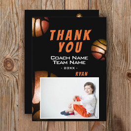 Moderne Basketball Foto: Dank u voor de coachkaart Bedankkaart