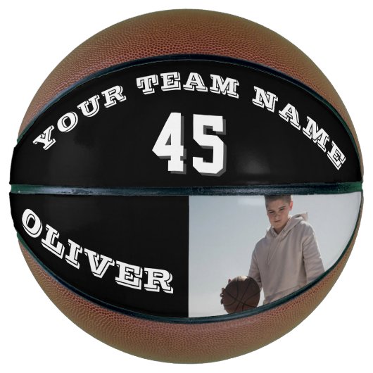 Moderne Basketball met foto van teamnaam Basketbal (Voorkant)