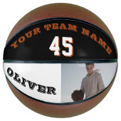 Moderne Basketball met foto van teamnaam Basketbal (Voorkant)