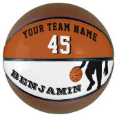 Moderne Basketball met teamnaamnummer Basketbal (Voorkant)