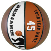 Moderne Basketball met teamnaamnummer Basketbal (Verticaal)