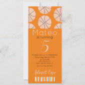 Moderne Basketball Pattern Ticket Style Party in Kaart (Voorkant)