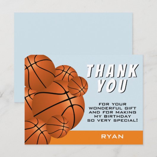 Moderne Basketball Sportkinderen Birthday Hartelij Briefkaart (Voorkant / Achterkant)