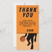 Moderne Basketball Sports Birthday Bedankkaart (Voorkant)