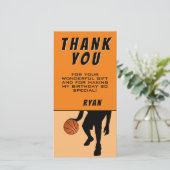 Moderne Basketball Sports Birthday Bedankkaart (Staand voorkant)