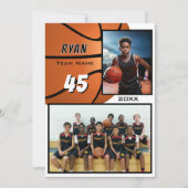 Moderne Basketbalspeler Teamfoto Geheugen Mate (Voorkant)