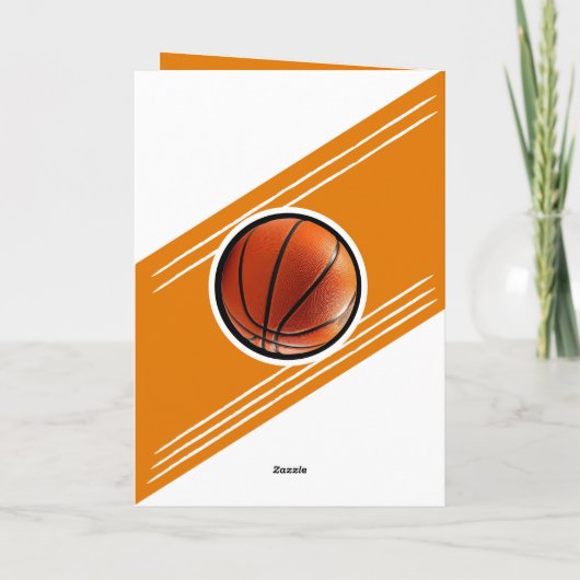 Moderne basketbalspeler thema verjaardag kaart (Achterkant)