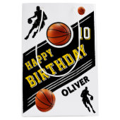 Moderne basketbalspeler thema verjaardag medium cadeauzakje (Voorkant)