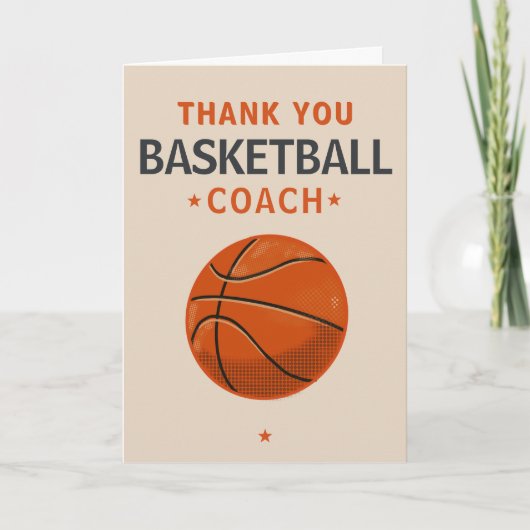 Moderne Basketbalteam Speler Coach Bedankkaart (Voorkant)