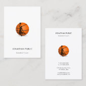 Moderne basketbaltrainer Coach Elegante Sjabloon Visitekaartje (Voorkant / Achterkant)