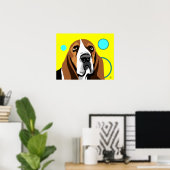 Moderne Basset Hound Art Poster (Thuiskantoor)