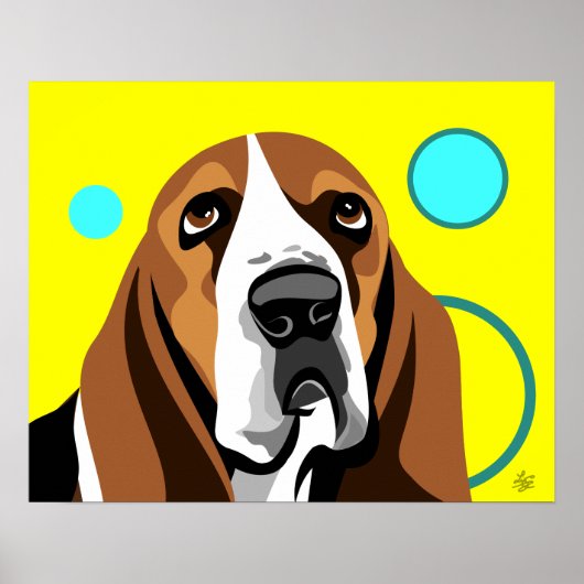 Moderne Basset Hound Art Poster (Voorkant)