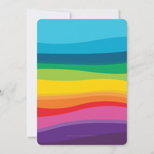 MODERNE BAT MITZVAH kleurrijke technicolor regenbo Kaart (Achterkant)