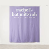 Moderne Bat Mitzvah Paarse Aangepaste Foto Achterg Wandkleed (Voorkant)