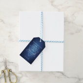 Moderne Bat Mitzvah Party Blauwe Ster van David Cu Cadeaulabel (Met Touw)