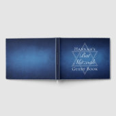 Moderne Bat Mitzvah Party Blauwe Ster van David Cu Gastenboek (Volledig)