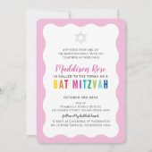MODERNE BAT MITZVAH regenboog kleuren golvende ran Kaart (Voorkant)