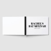 Moderne Bat Mitzvah Zwart-wit Gepersonaliseerd Gastenboek (Volledig)