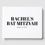 Moderne Bat Mitzvah Zwart-wit Gepersonaliseerd Gastenboek<br><div class="desc">Modern Bat Mitzvah Zwart-wit Gepersonaliseerd Gastenboek</div>