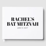 Moderne Bat Mitzvah Zwart-wit Gepersonaliseerd Gastenboek<br><div class="desc">Modern Bat Mitzvah Zwart-wit Gepersonaliseerd Gastenboek</div>