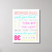 Moderne Bathroom Rules Canvas Art Print (Voorkant)