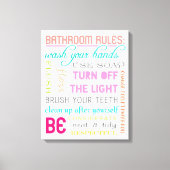 Moderne Bathroom Rules Canvas Art Print (Voorkant)