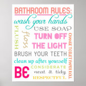 Moderne bathroom Rules Print (Voorkant)
