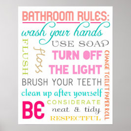 Moderne bathroom Rules Print