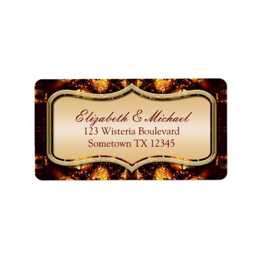 Moderne batik Fire Address Sticker Label (Voorkant)