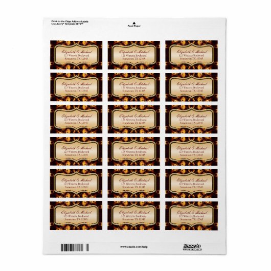 Moderne batik Fire Address Sticker Label (Full Sheet)